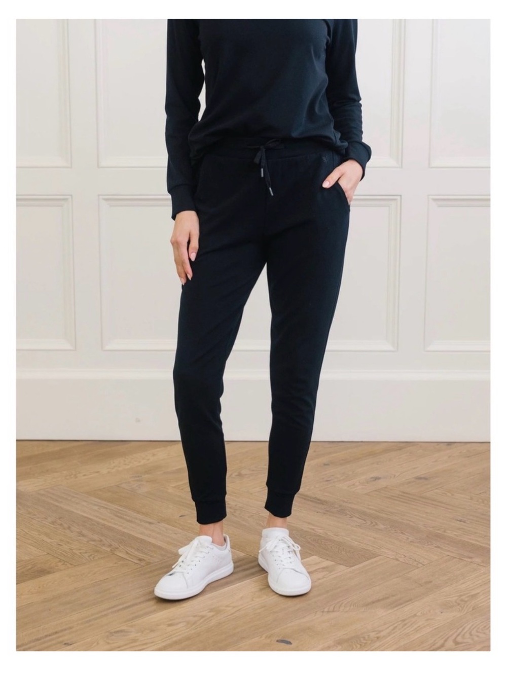 Everyday Black Jogger Pants with Drawstring Waist